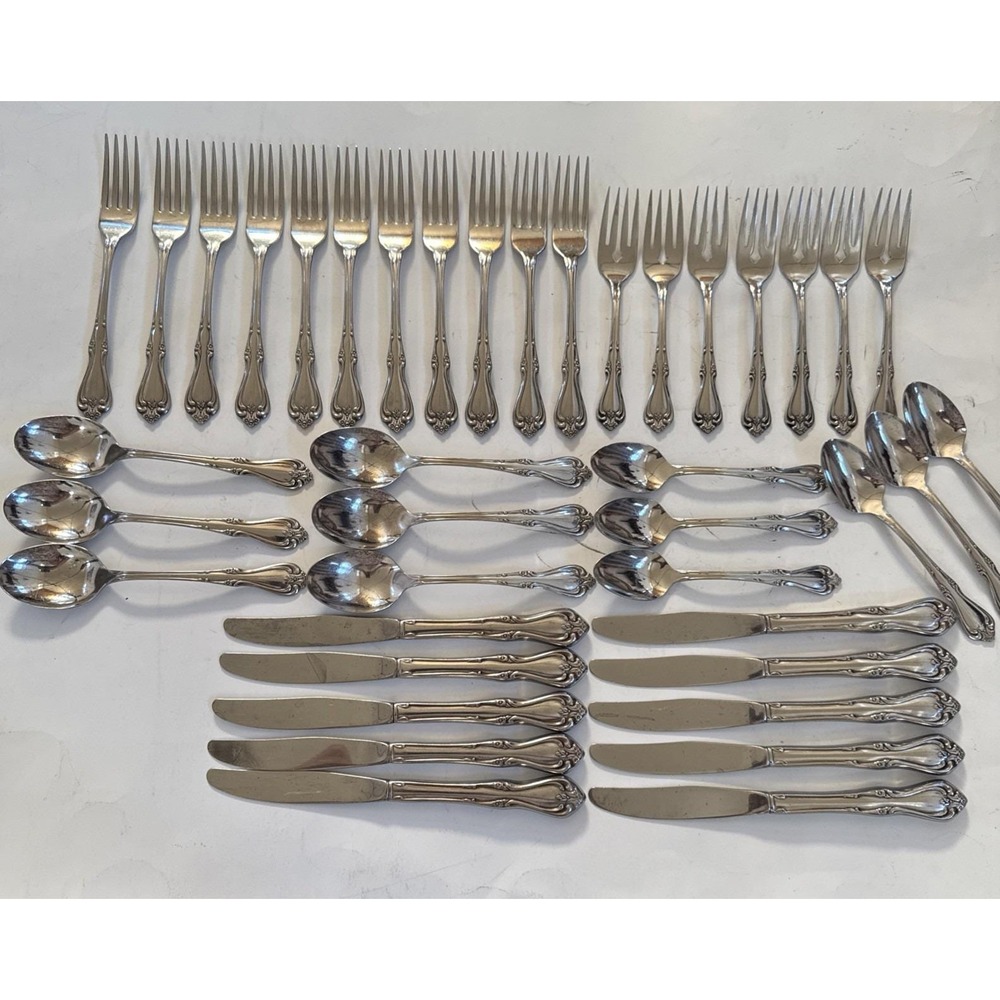 Lot of 40 All-American Briarwood Oneida Stainless Steel Flatware Forks Spoons